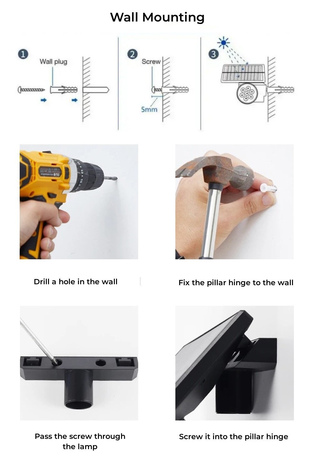 Solar Powered Outdoor Wall Light